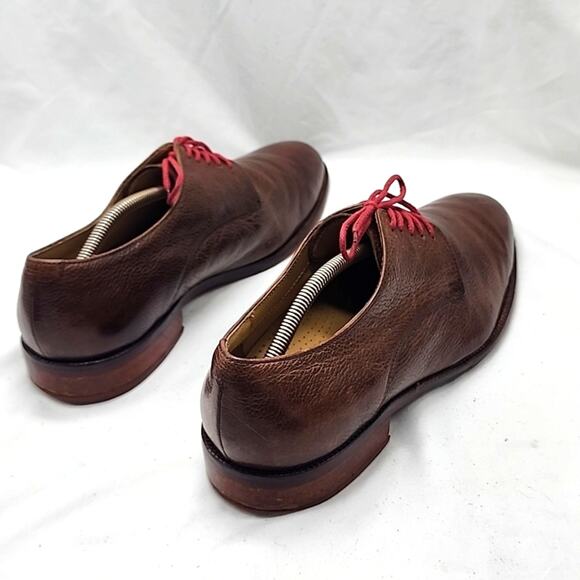 COLE HAAN VINTAGE WILLIAM DERBY OXFORD DISTRESSED PEBBLED LEATHER MENS 10.5 WIDE - Picture 9 of 16